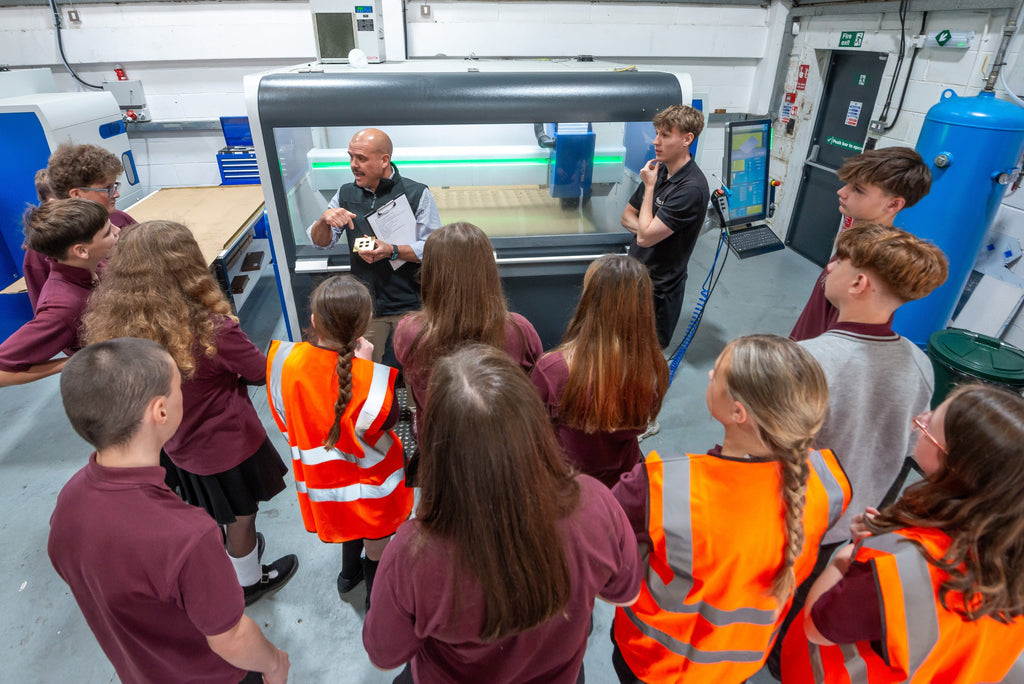 General Manager, Nev Norval and our CAD Technician Apprentice, George Lankston demonstrate CNC processes. Students find out what it’s like to be an apprentice at Focus SB.