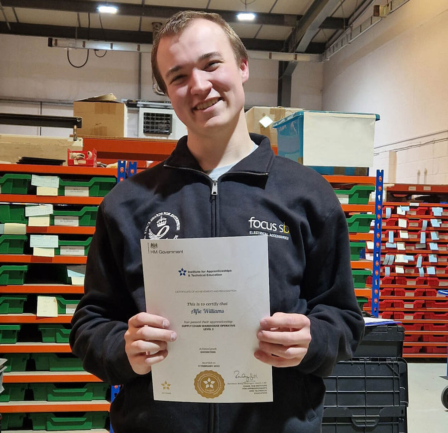 Alfie Williams achieves Supply Chain Warehouse Operative Level 2 qualification with Distinction