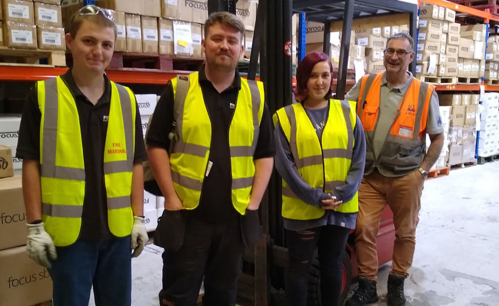 From left to right: Ryan Edwards, Liam Barrett, Anni Sanders, with instructor Laurence Dickinson, training provided by SIGTA.