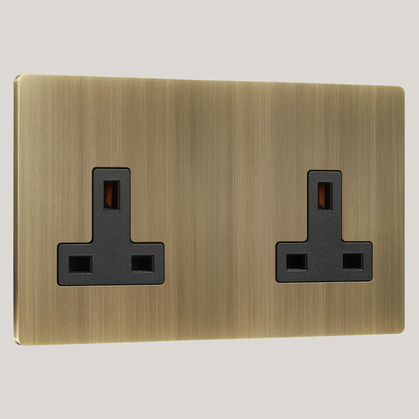 Black Inserts/2G Black/Lutron Signature Square 2G Black/Aged Brass