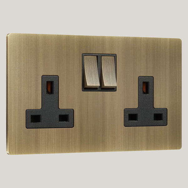 Black Inserts/2G Black/Lutron Signature Square 2G Black/Aged Brass