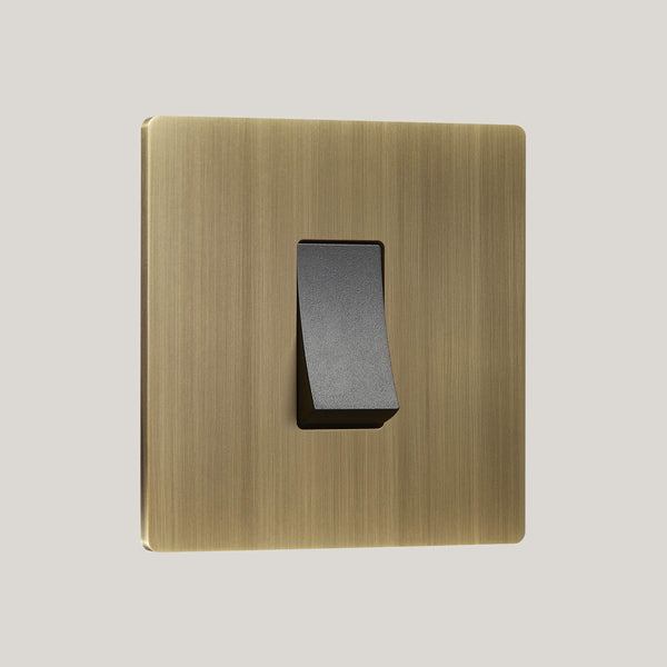 Black Inserts/Black No-Led/1G No-Led Black/Lutron Signature Square 1G-No-Led Black/Aged Brass