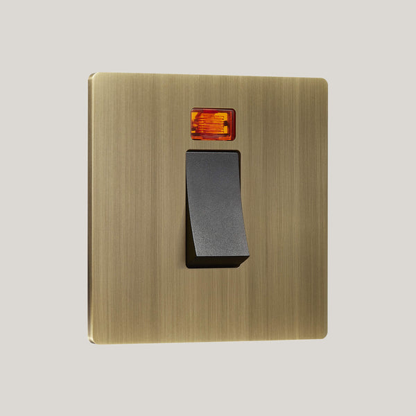 Black Inserts/Black Led/1G Led Black/Lutron Signature Square 1G-Led Black/Aged Brass