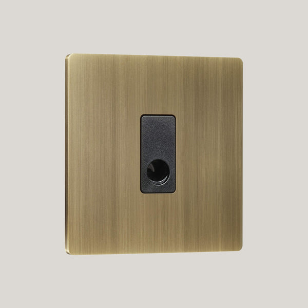 Black Inserts/Lutron Signature Square Black/Aged Brass