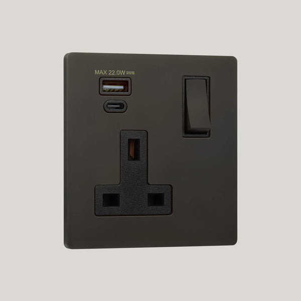 BLACK INSERTS/1G Black-22W/Lutron Signature Square 1G Black-22W/Aged Bronze
