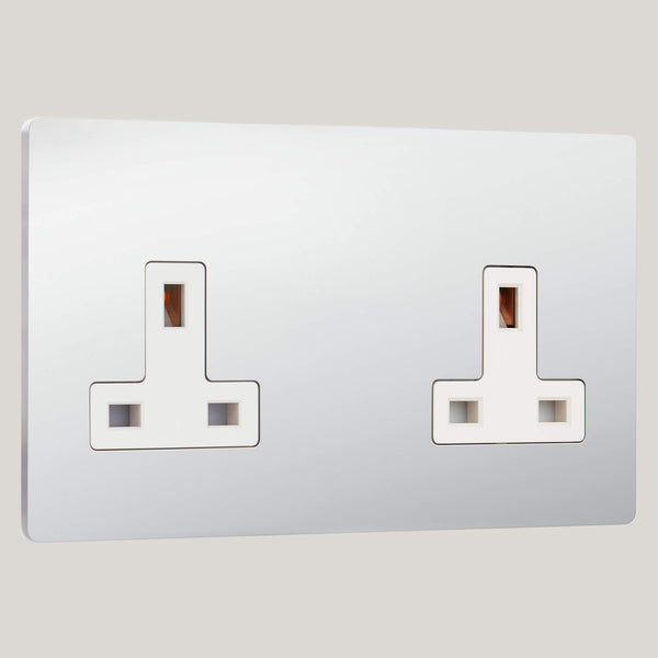 White Inserts/2G White/Lutron Signature Square 2G White/Bright Chrome