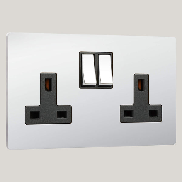 Black Inserts/2G Black/Lutron Signature Square 2G Black/Bright Chrome
