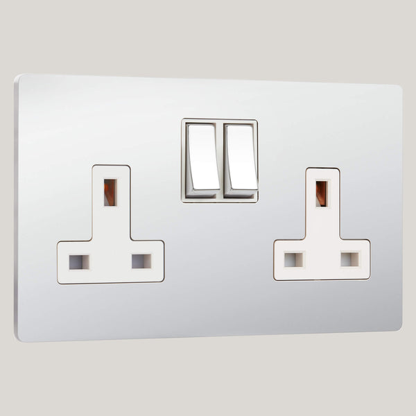 White Inserts/2G White/Lutron Signature Square 2G White/Bright Chrome