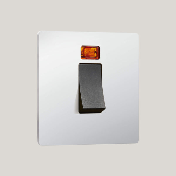 Black Inserts/Black Led/1G Led Black/Lutron Signature Square 1G-Led Black/Bright Chrome