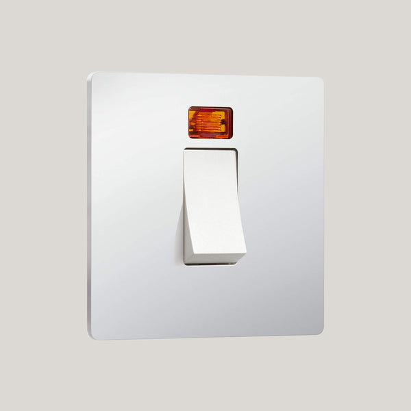 White Inserts/White Led/1G Led White/Lutron Signature Square 1G-Led White/Bright Chrome