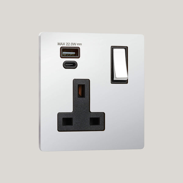 BLACK INSERTS/1G Black-22W/Lutron Signature Square 1G Black-22W/Bright Chrome