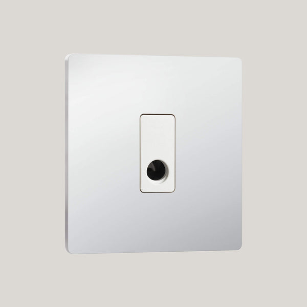 White Inserts/Lutron Signature Square White/Bright Chrome