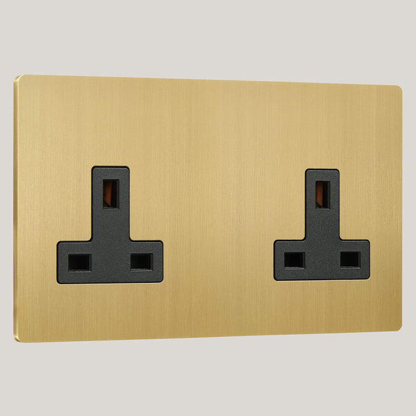 Black Inserts/2G Black/Lutron Signature Square 2G Black/Brushed Brass