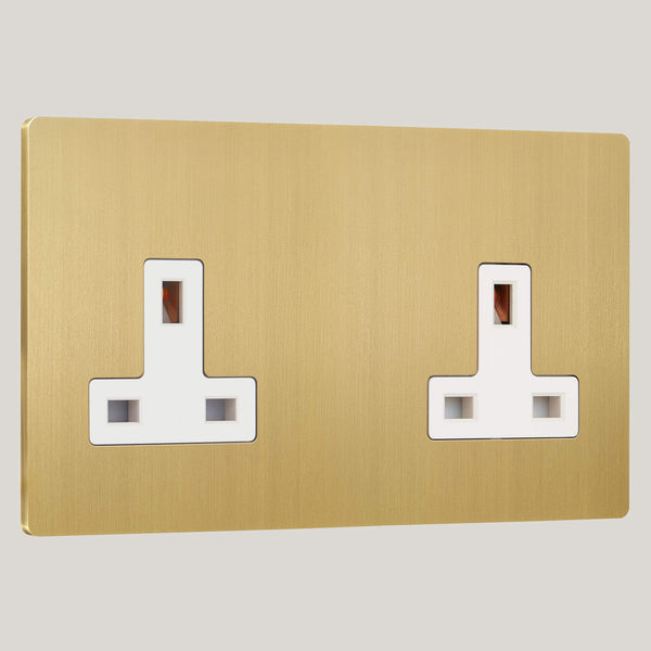 White Inserts/2G White/Lutron Signature Square 2G White/Brushed Brass