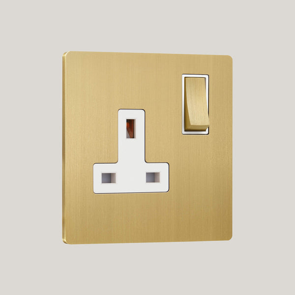 White Inserts/1G White/Lutron Signature Square 1G White/Brushed Brass