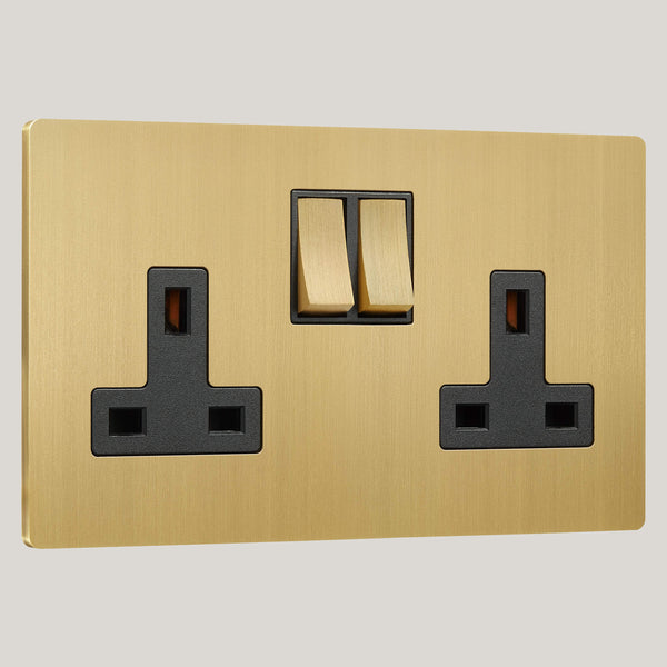Black Inserts/2G Black/Lutron Signature Square 2G Black/Brushed Brass