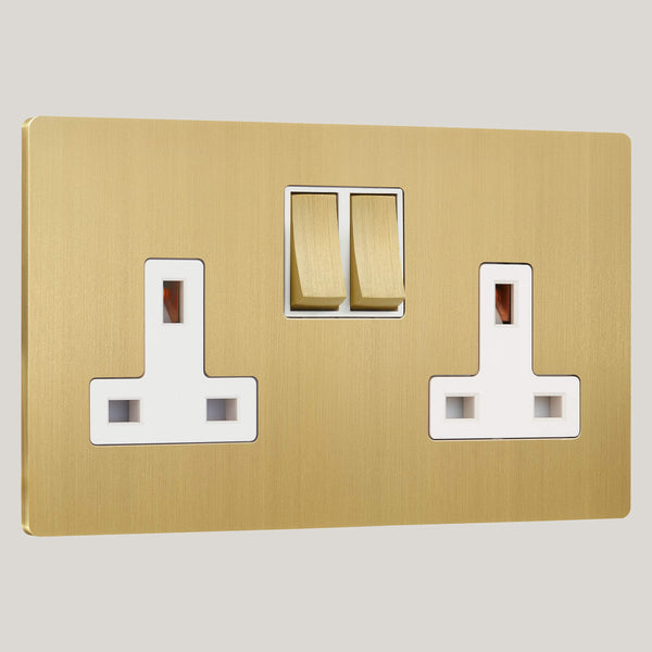 White Inserts/2G White/Lutron Signature Square 2G White/Brushed Brass