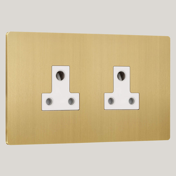 WHITE INSERTS/2G White/Lutron Signature Square 2G White/Brushed Brass