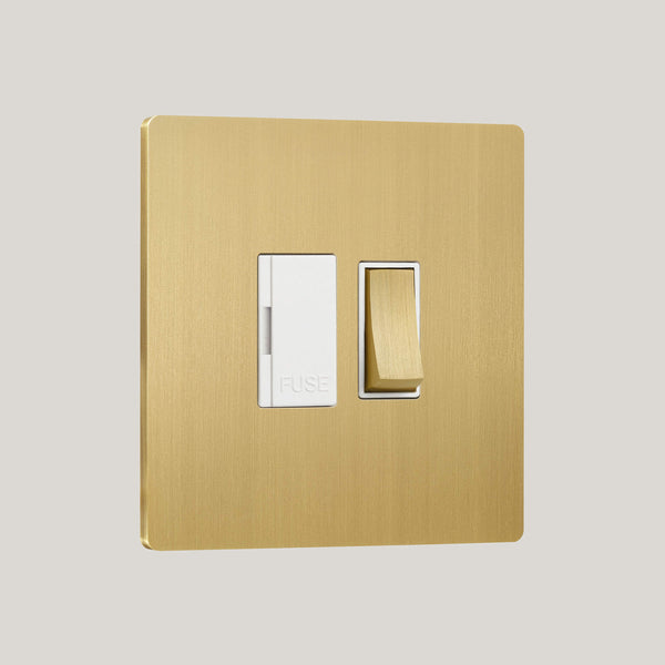White Inserts/Lutron Signature Square White/Brushed Brass