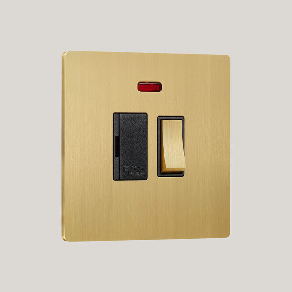 Black Inserts/Lutron Signature Square Black/Brushed Brass