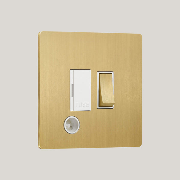 White Inserts/Lutron Signature Square White/Brushed Brass