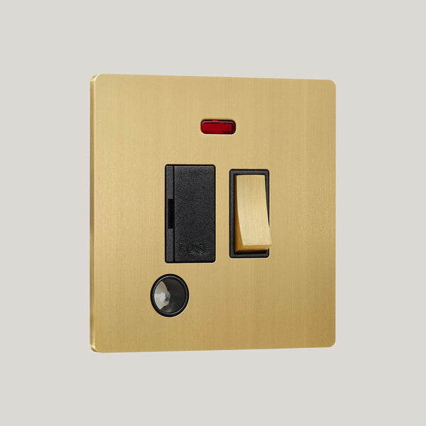 Black Inserts/Lutron Signature Square Black/Brushed Brass