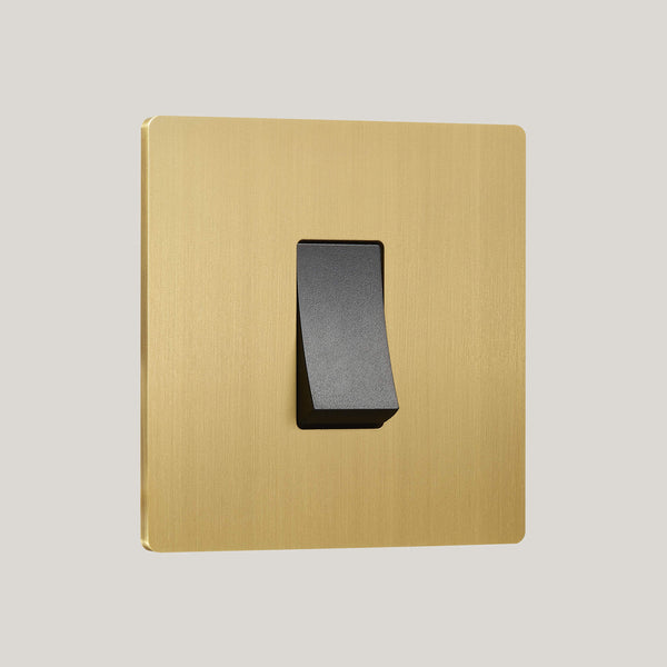 Black Inserts/Black No-Led/1G No-Led Black/Lutron Signature Square 1G-No-Led Black/Brushed Brass