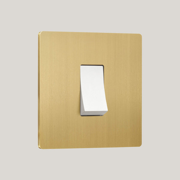 White Inserts/White No-Led/1G No-Led White/Lutron Signature Square 1G-No-Led White/Brushed Brass