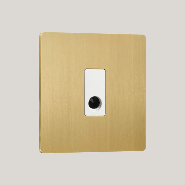 White Inserts/Lutron Signature Square White/Brushed Brass