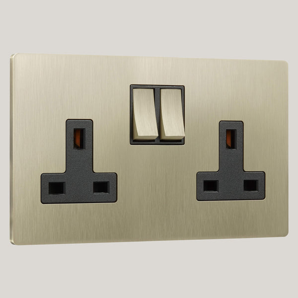 Black Inserts/2G Black/Lutron Signature Square 2G Black/Champagne