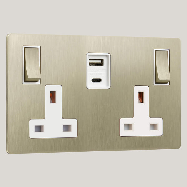 WHITE INSERTS/2G White-45W/Lutron Signature Square 2G White-45W/Champagne