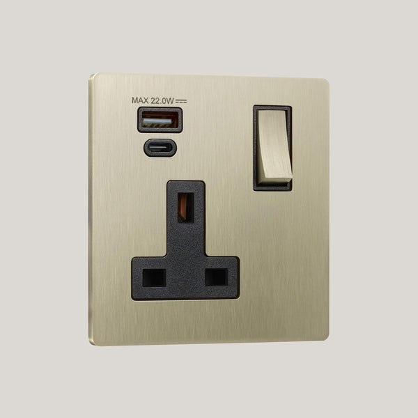 BLACK INSERTS/1G Black-22W/Lutron Signature Square 1G Black-22W/Champagne