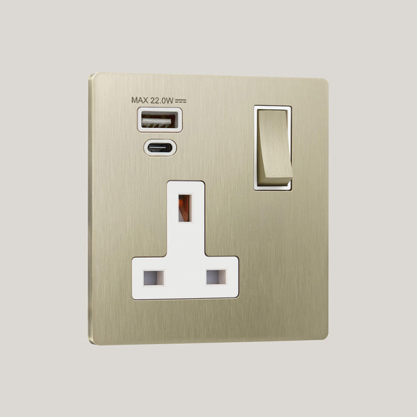 WHITE INSERTS/1G White-22W/Lutron Signature Square 1G White-22W/Champagne