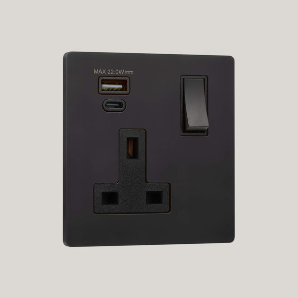 BLACK INSERTS/1G Black-22W/Lutron Signature Square 1G Black-22W/Matt Black