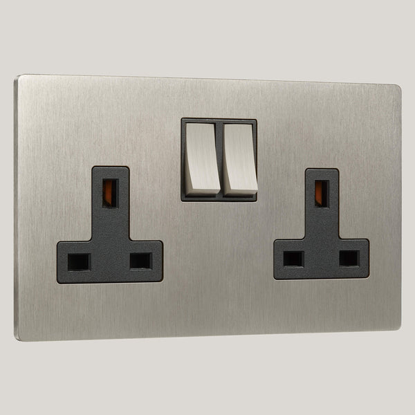 Black Inserts/2G Black/Lutron Signature Square 2G Black/Satin Nickel
