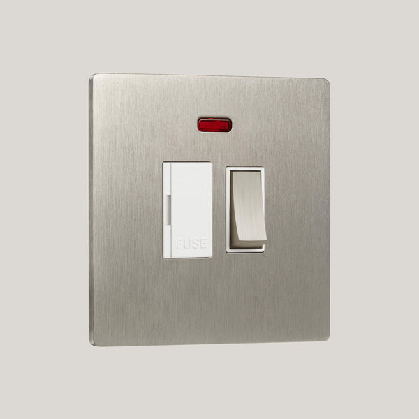 White Inserts/Lutron Signature Square White/Satin Nickel