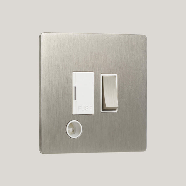 White Inserts/Lutron Signature Square White/Satin Nickel