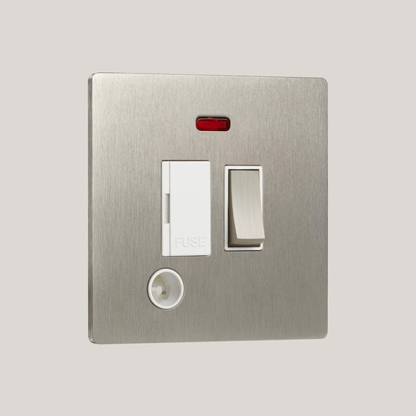 White Inserts/Lutron Signature Square White/Satin Nickel