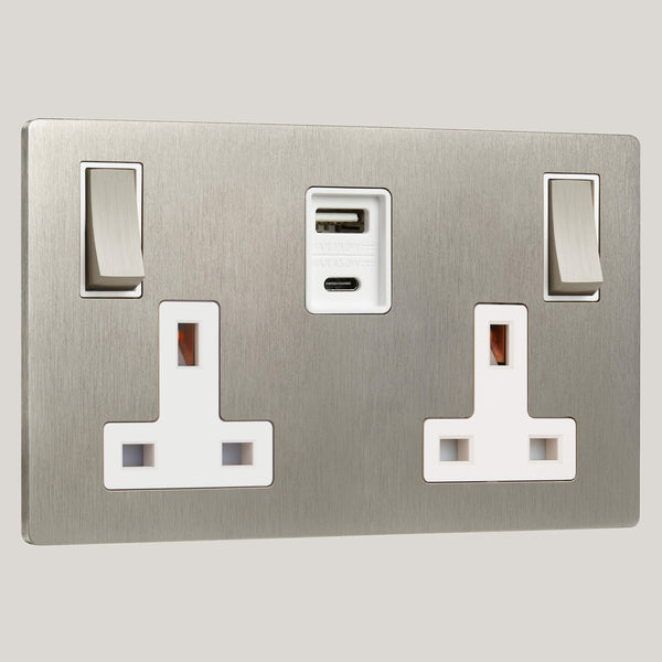 WHITE INSERTS/2G White-45W/Lutron Signature Square 2G White-45W/Satin Nickel