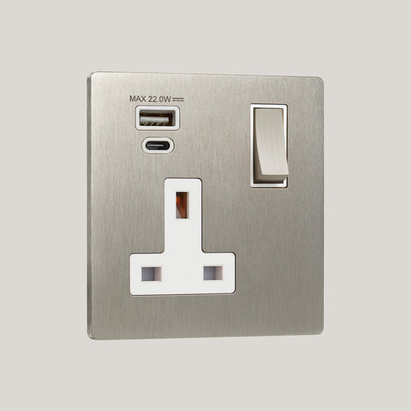 WHITE INSERTS/1G White-22W/Lutron Signature Square 1G White-22W/Satin Nickel