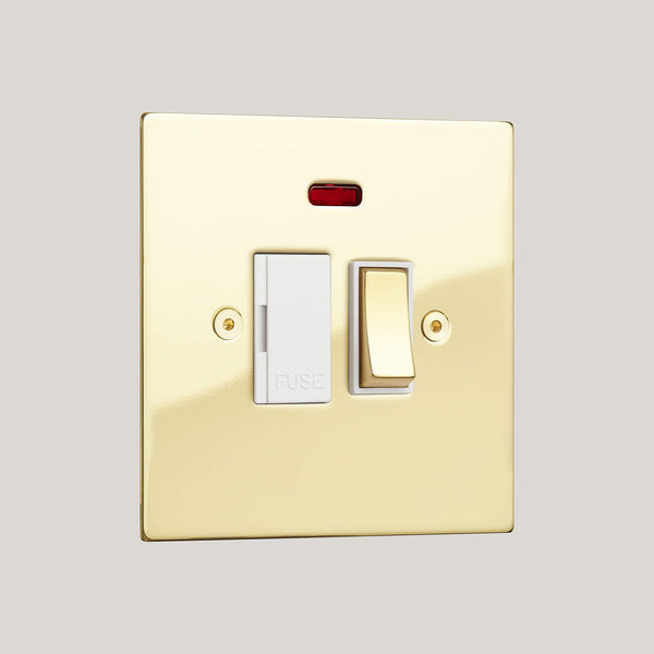 White Inserts/Ambassador Square White/Polished Brass