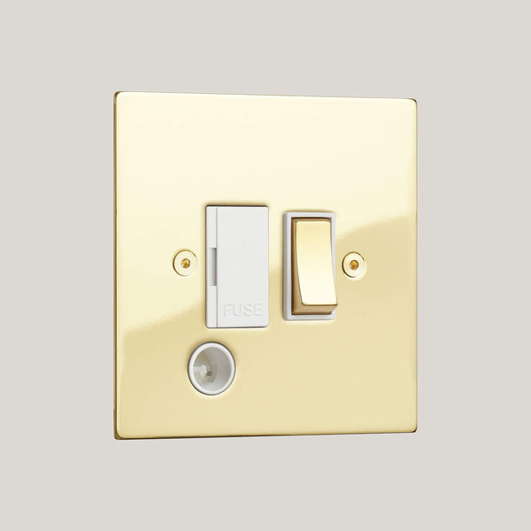 White Inserts/Ambassador Square White/Polished Brass