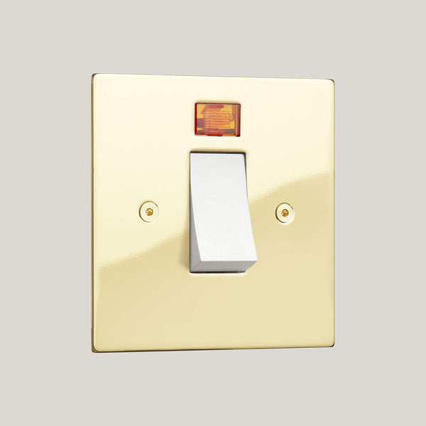White Inserts/White Led/1G Led White/Ambassador Square 1G-Led White/Polished Brass