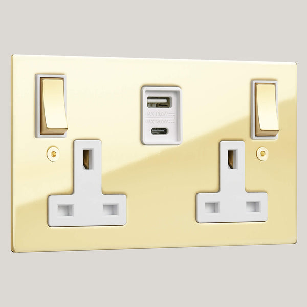 WHITE INSERTS/2G White-45W/Ambassador Square 2G White-45W/Polished Brass