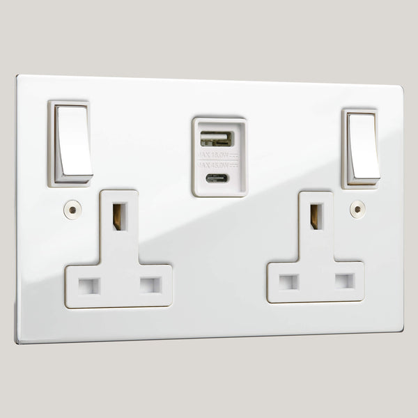 WHITE INSERTS/2G White-45W/Ambassador Square 2G White-45W/Polished Chrome