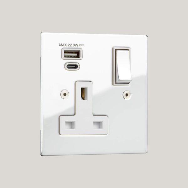 WHITE INSERTS/1G White-22W/Ambassador Square 1G White-22W/Polished Chrome