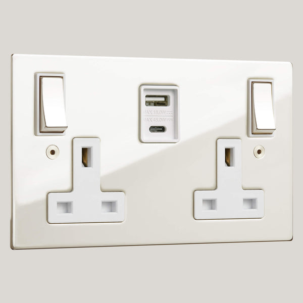 WHITE INSERTS/2G White-45W/Ambassador Square 2G White-45W/Polished Nickel