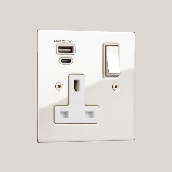 WHITE INSERTS/1G White-22W/Ambassador Square 1G White-22W/Polished Nickel