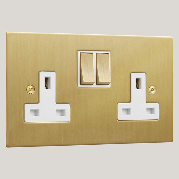 White Inserts/2G White/Ambassador Square 2G White/Satin Brass