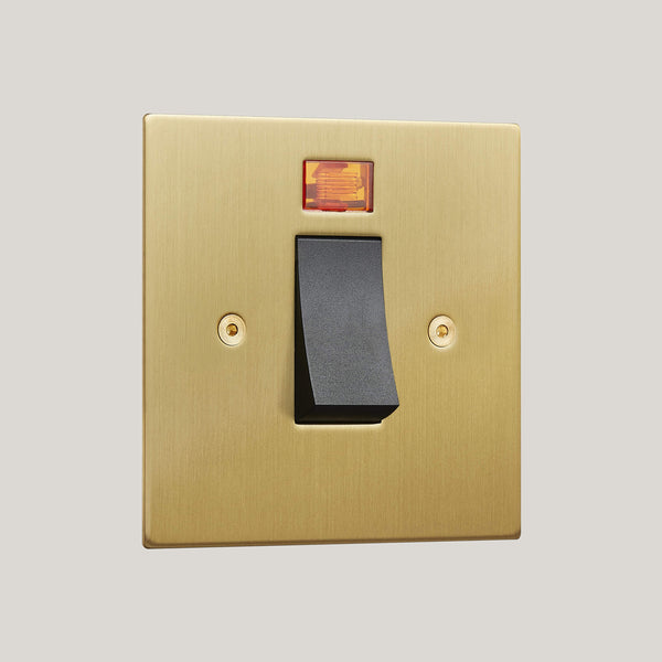 Black Inserts/Black Led/1G Led Black/Ambassador Square 1G-Led Black/Satin Brass